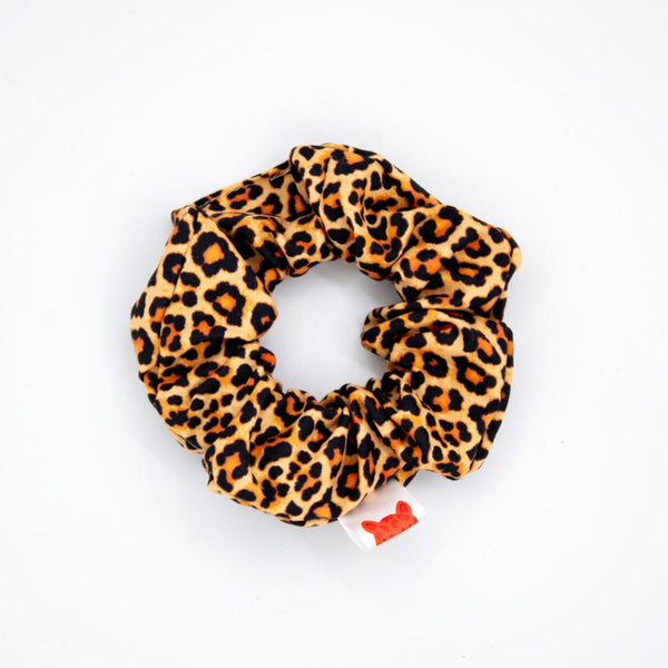 Scrunchie panterprint haarelastiek