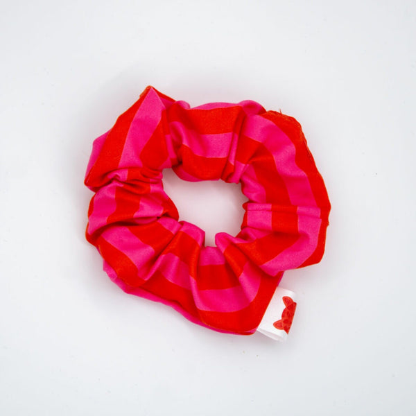 Scrunchie roze gestreept haarelastiek